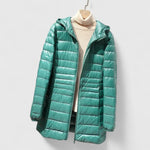 Ladina | Steppjacke mit Kapuze Damen Leicht Hüftlang