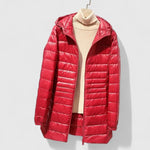 Ladina | Steppjacke mit Kapuze Damen Leicht Hüftlang