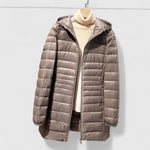 Ladina | Steppjacke mit Kapuze Damen Leicht Hüftlang