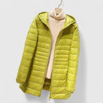 Ladina | Steppjacke mit Kapuze Damen Leicht Hüftlang