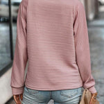 Leonie | Pullover Damen Half-Zip Strickstruktur Langarm