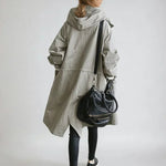 Leonie | Regenjacke Damen Lang mit Kapuze Übergroß