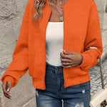 Leonie | Strukturierte Jacke Damen Reissverschluss Kurzjacke