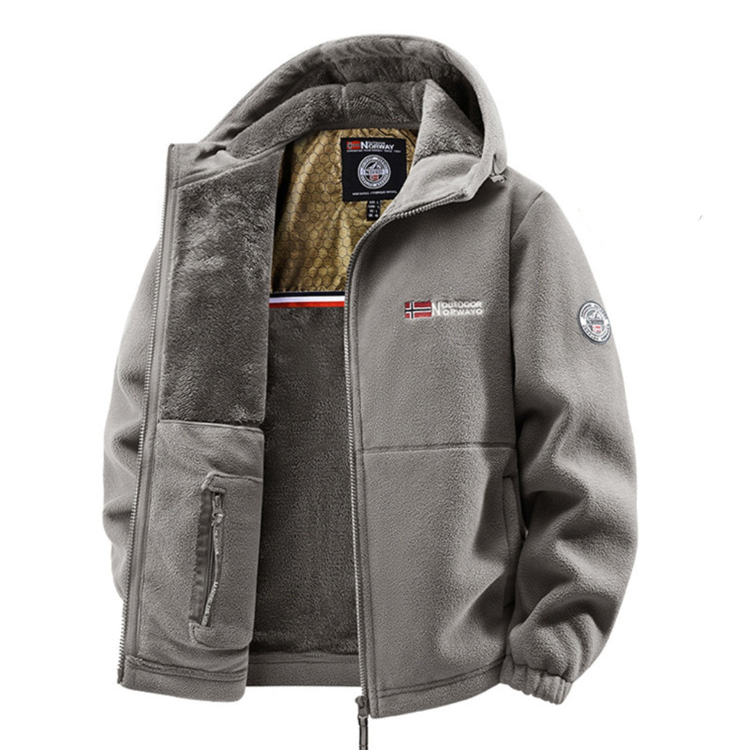 Levin | Fleecejacke mit Kapuze Herren Thermofutter Reissverschluss
