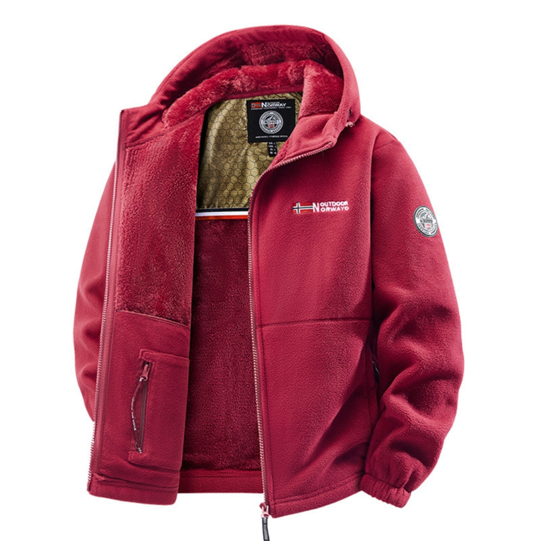 Levin | Fleecejacke mit Kapuze Herren Thermofutter Reissverschluss