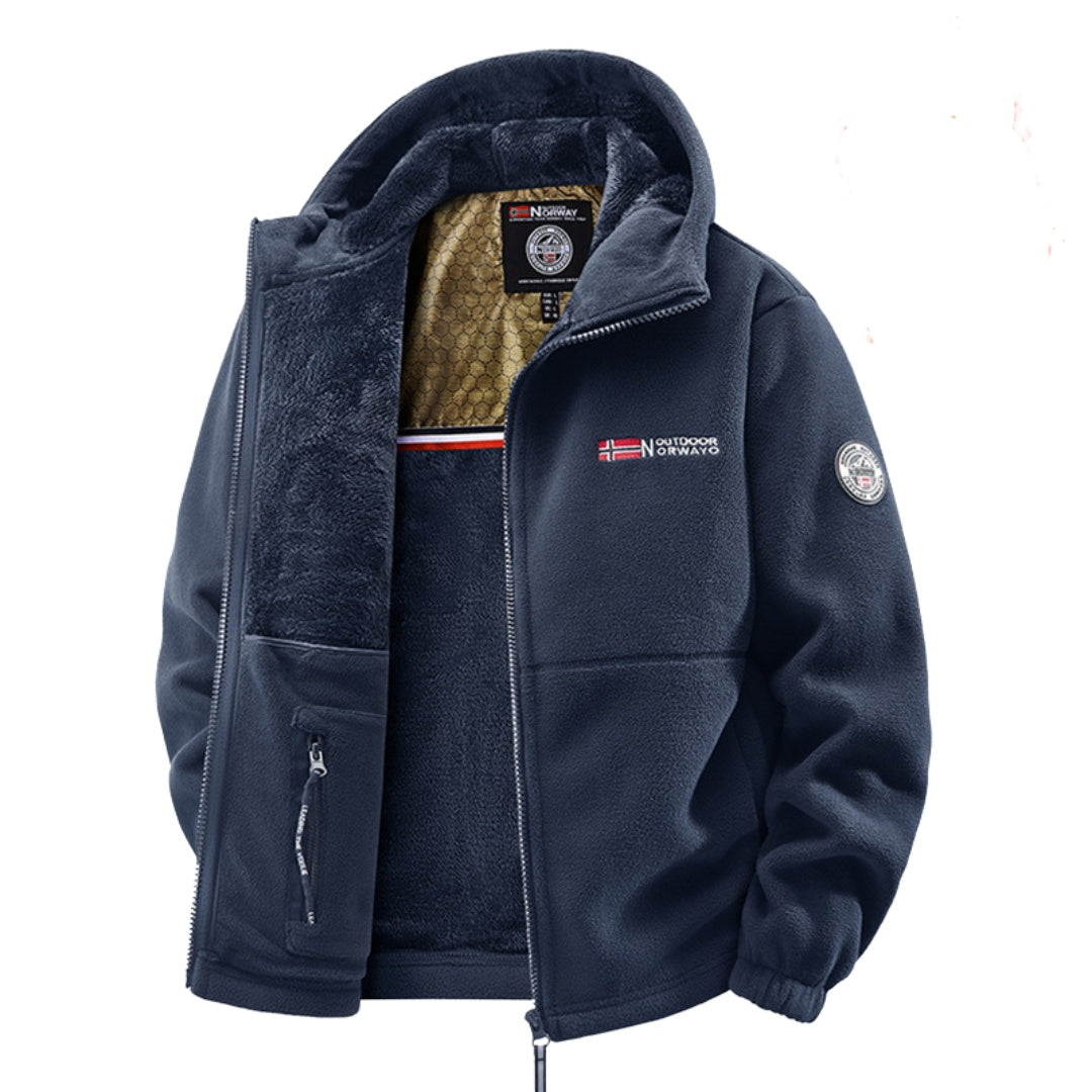 Levin | Fleecejacke mit Kapuze Herren Thermofutter Reissverschluss