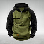 Levin | Hoodie Herren Half-Zip mit Kapuze Tactical