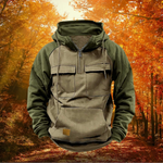 Levin | Hoodie Herren Half-Zip mit Kapuze Tactical