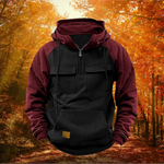 Levin | Hoodie Herren Half-Zip mit Kapuze Tactical