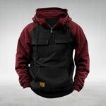 Levin | Hoodie Herren Half-Zip mit Kapuze Tactical