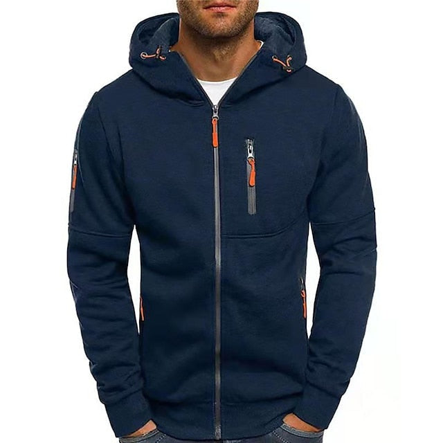 Levin | Hoodie Herren mit Kapuze und Reissverschluss Mehrfachtaschen