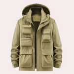 Levin | Regenjacke Herren mit Kapuze Multitaschen Anorak