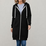 Liselotte | Langer Hoodie Damen mit Reißverschluss und Kapuze