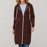 Liselotte | Langer Hoodie Damen mit Reißverschluss und Kapuze