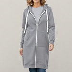 Liselotte | Langer Hoodie Damen mit Reißverschluss und Kapuze
