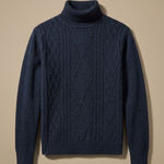 Livio | Rollkragen Pullover Herren mit Zopfmuster Strick Slim Fit