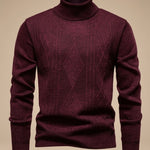 Livio | Rollkragen Pullover Herren mit Zopfmuster Strick Slim Fit