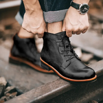 Livio | Stiefel Herren aus Leder Knöchelhoch mit Schnürung