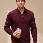 Lorenz | Pullover Herren Half-Zip Stehkragen Strick Reissverschluss