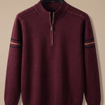 Lorenz | Pullover Herren Half-Zip Stehkragen Strick Reissverschluss