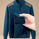 Lorenz | Pullover Herren Half-Zip Stehkragen Strick Reissverschluss