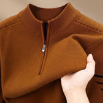 Lorenz | Pullover Herren Half-Zip Stehkragen Strick Reissverschluss