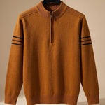 Lorenz | Pullover Herren Half-Zip Stehkragen Strick Reissverschluss
