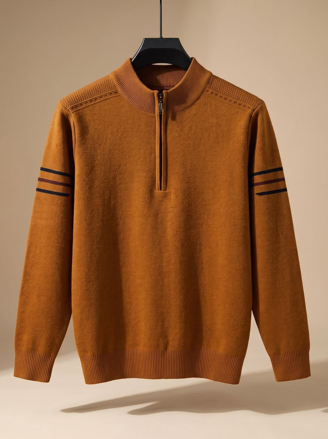 Lorenz | Pullover Herren Half-Zip Stehkragen Strick Reissverschluss