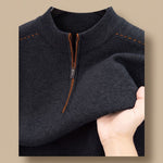 Lorenz | Pullover Herren Half-Zip Stehkragen Strick Reissverschluss