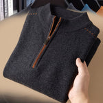 Lorenz | Pullover Herren Half-Zip Stehkragen Strick Reissverschluss