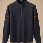 Lorenz | Pullover Herren Half-Zip Stehkragen Strick Reissverschluss