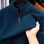 Lorenz | Pullover Herren Half-Zip Stehkragen Strick Reissverschluss