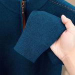 Lorenz | Pullover Herren Half-Zip Stehkragen Strick Reissverschluss