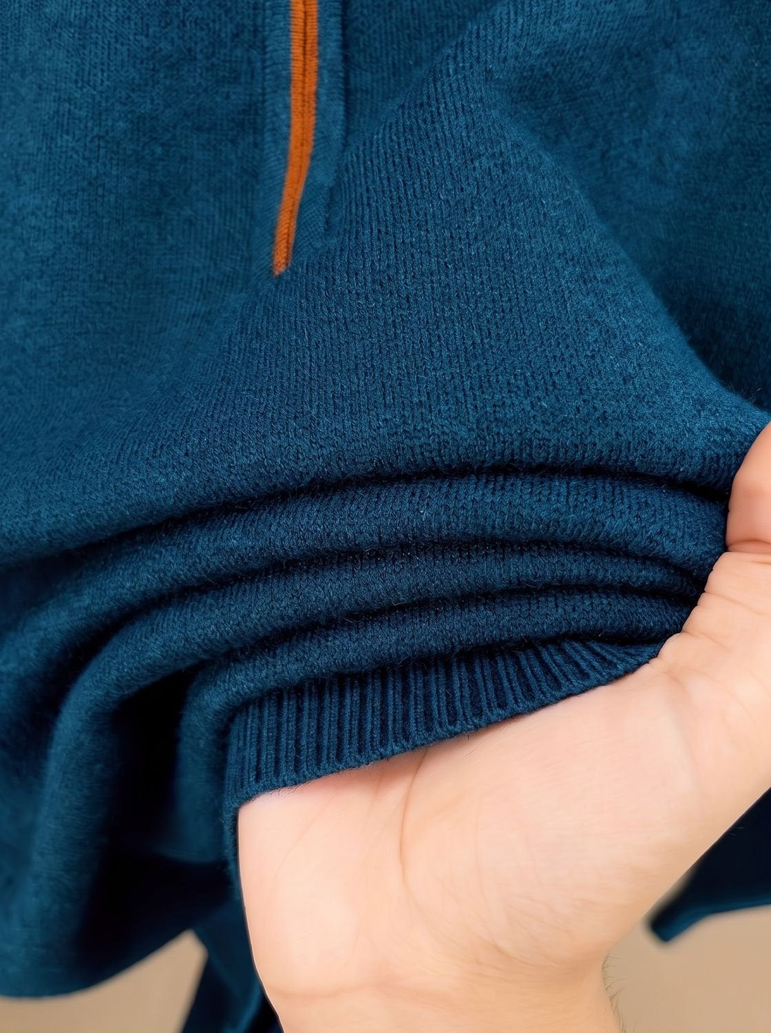 Lorenz | Pullover Herren Half-Zip Stehkragen Strick Reissverschluss