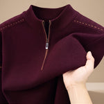 Lorenz | Pullover Herren Half-Zip Stehkragen Strick Reissverschluss