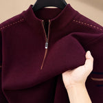 Lorenz | Pullover Herren Half-Zip Stehkragen Strick Reissverschluss