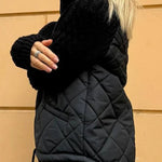 Luisa | Sweatshirt Damen Strick Gesteppt mit Reissverschluss