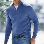 Lukas | Feinstrick Pullover Herren Stehkragen Viertel-Reissverschluss