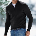 Lukas | Feinstrick Pullover Herren Stehkragen Viertel-Reissverschluss