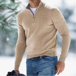 Lukas | Feinstrick Pullover Herren Stehkragen Viertel-Reissverschluss