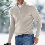 Lukas | Feinstrick Pullover Herren Stehkragen Viertel-Reissverschluss