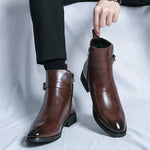 Lukas | Stiefel Herren Knöchelhoch mit Schnalle und Seitenreissverschluss