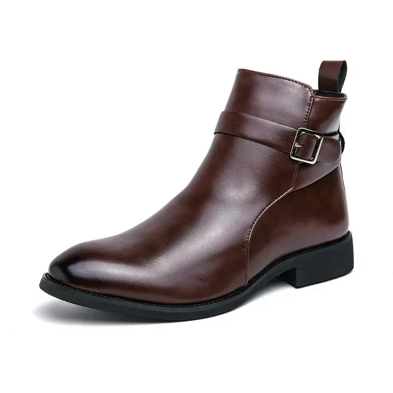 Lukas | Stiefel Herren Knöchelhoch mit Schnalle und Seitenreissverschluss