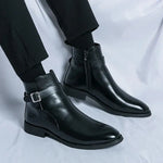 Lukas | Stiefel Herren Knöchelhoch mit Schnalle und Seitenreissverschluss