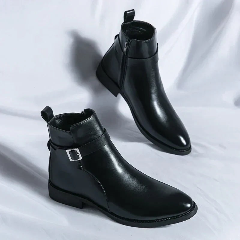 Lukas | Stiefel Herren Knöchelhoch mit Schnalle und Seitenreissverschluss