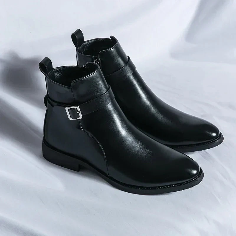 Lukas | Stiefel Herren Knöchelhoch mit Schnalle und Seitenreissverschluss