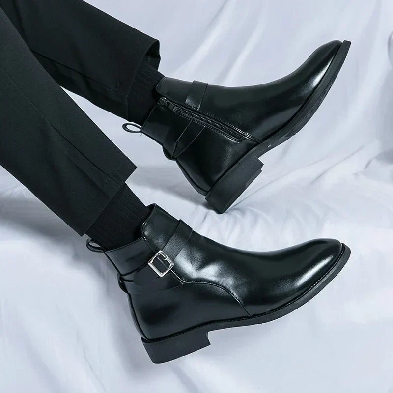 Lukas | Stiefel Herren Knöchelhoch mit Schnalle und Seitenreissverschluss