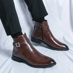 Lukas | Stiefel Herren Knöchelhoch mit Schnalle und Seitenreissverschluss