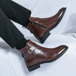 Lukas | Stiefel Herren Knöchelhoch mit Schnalle und Seitenreissverschluss