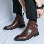 Lukas | Stiefel Herren Knöchelhoch mit Schnalle und Seitenreissverschluss